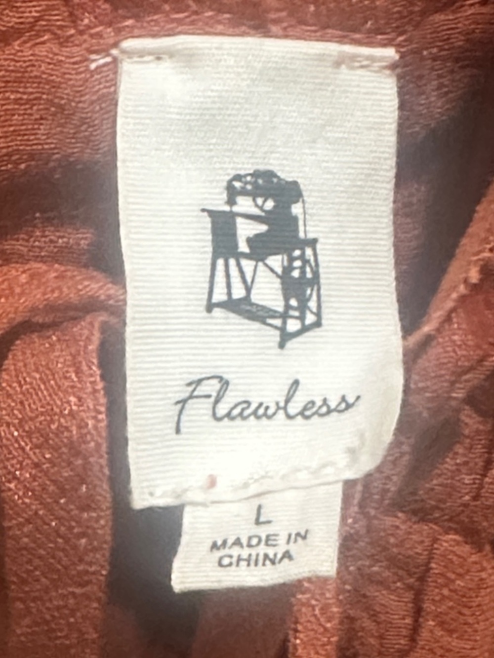 FLAWLESS Rust Maxi Dress V-Neck Ruffle Sleeves Gathered Waistline Button Front L - Picture 8 of 11